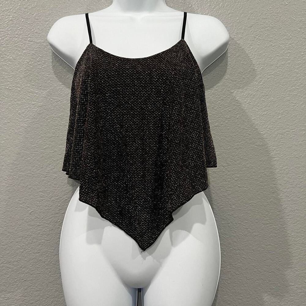 Body central black glittery metallic size S